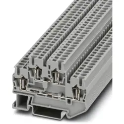 Double-level spring-cage terminal, spring balancer connection, 0.08-4.0 mm², 22 A, 4 kV, gray, 3035519
