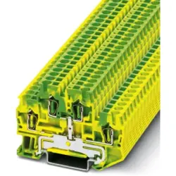 Protective conductor double level terminal, spring balancer connection, 0.08-4.0 mm², 6 kV, yellow/green, 3036026