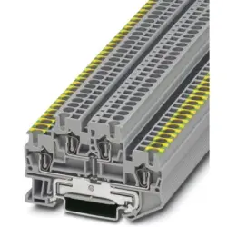 Protective conductor double level terminal, spring balancer connection, 0.08-4.0 mm², 32 A, 6 kV, green/yellow/gray, 3036314