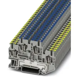 Protective conductor double level terminal, spring balancer connection, 0.08-4.0 mm², 32 A, 6 kV, gray, 3036327