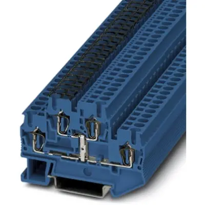 Double level terminal, spring balancer connection, 0.08-4.0 mm², 4 pole, 22 A, 6 kV, blue, 3035108 - 1