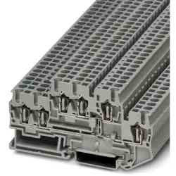 Double-level spring-cage terminal, spring balancer connection, 0.08-4.0 mm², 22 A, 6 kV, gray, 3038516