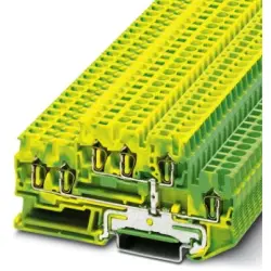 Protective conductor double level terminal, spring balancer connection, 0.08-4.0 mm², 6 kV, yellow/green, 3038532