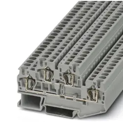 Double-level spring-cage terminal, spring balancer connection, 0.08-6.0 mm², 30 A, 6 kV, gray, 3031429