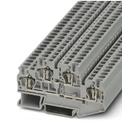 Double-level spring-cage terminal, spring balancer connection, 0.08-6.0 mm², 30 A, 6 kV, gray, 3031429 - 1