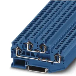 Double-level spring-cage terminal, spring balancer connection, 0.08-6.0 mm², 4 pole, 30 A, 6 kV, blue, 3031432