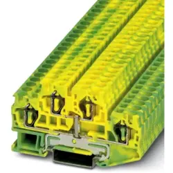 Protective conductor double level terminal, spring balancer connection, 0.08-6.0 mm², 6 kV, yellow/green, 3036039