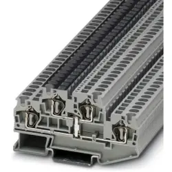 Double level terminal, spring balancer connection, 0.08-6.0 mm², 4 pole, 30 A, 6 kV, gray, 3031542