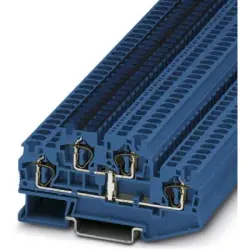 Double level terminal, spring balancer connection, 0.08-6.0 mm², 4 pole, 30 A, 6 kV, blue, 3035593