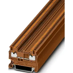 Through terminal block, push-in connection, 0.14-1.5 mm², 2 pole, 17.5 A, 6 kV, brown, 1176488