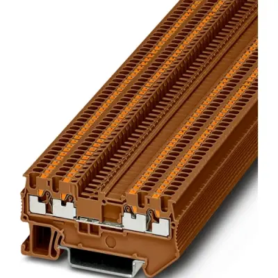 Through terminal block, push-in connection, 0.14-1.5 mm², 4 pole, 17.5 A, 6 kV, brown, 1176490 - 1