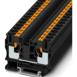 Through terminal block, push-in connection, 0.5-16 mm², 2 pole, 57 A, 8 kV, black, 1322453