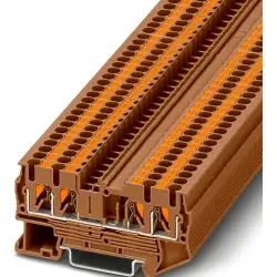 Through terminal block, push-in connection, 0.14-4.0 mm², 4 pole, 24 A, 8 kV, brown, 1176302