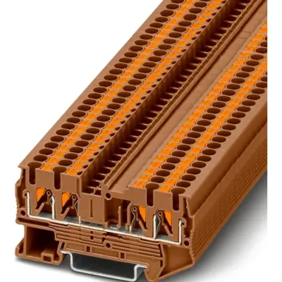 Through terminal block, push-in connection, 0.14-4.0 mm², 4 pole, 24 A, 8 kV, brown, 1176302 - 1