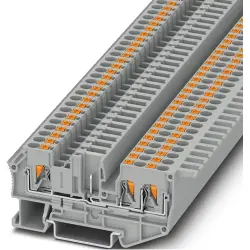 Through terminal block, push-in/plug connection, 0.14-4.0 mm², 24 A, 8 kV, gray, 1107578