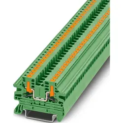 Through terminal block, push-in connection, 0.14-4.0 mm², 1 pole, 24 A, green, 1291485