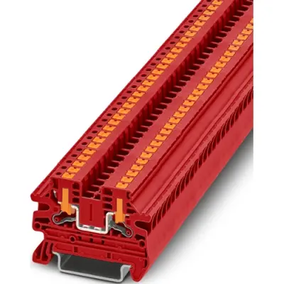 Through terminal block, push-in connection, 0.14-4.0 mm², 1 pole, 24 A, red, 1291478 - 1