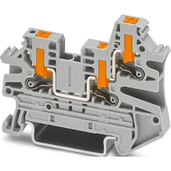 Through terminal block, push-in connection, 0.14-4.0 mm², 24 A, 8 kV, gray, 1078966