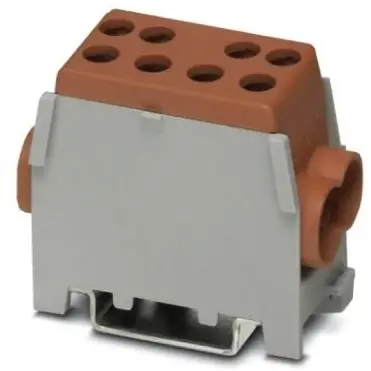 Main line branch terminal, 1 pole, 10-35 mm², clamping points: 4, brown, screw connection, 125 A, 3071352 - 1
