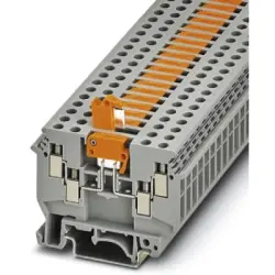 Knife disconnect terminal, screw connection, 0.2-6.0 mm², 4 pole, 16 A, 8 kV, gray, 2776044
