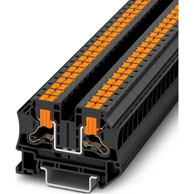 Through terminal block, push-in connection, 0.5-10 mm², 1 pole, 41 A, 8 kV, black, 1291906 - 1