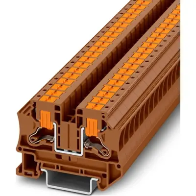 Through terminal block, push-in connection, 0.5-10 mm², 1 pole, 41 A, 8 kV, brown, 1368023 - 1
