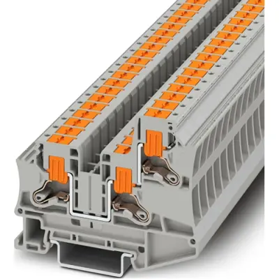 Through terminal block, push-in connection, 0.5-10 mm², 1 pole, 41 A, 8 kV, gray, 1116737 - 1