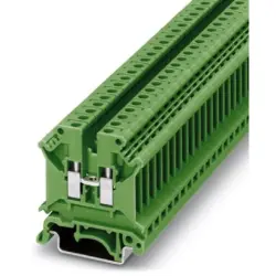 Through terminal block, screw connection, 0.2-6.0 mm², 2 pole, 32 A, 8 kV, green, 3003965