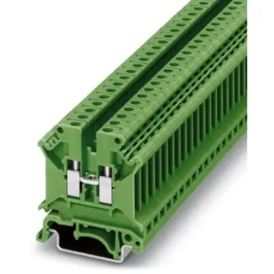 Through terminal block, screw connection, 0.2-6.0 mm², 2 pole, 32 A, 8 kV, green, 3003965 - 1