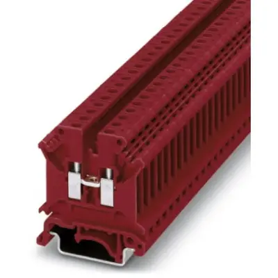 Through terminal block, screw connection, 0.2-6.0 mm², 2 pole, 32 A, 8 kV, red, 3026696 - 1