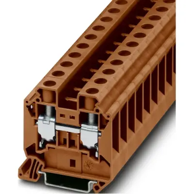 Through terminal block, screw connection, 1.5-25 mm², 76 A, 8 kV, brown, 1143432 - 1