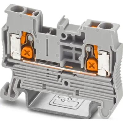 Through terminal block, push-X connection, 0.5-4.0 mm², 1 pole, 24 A, 8 kV, gray, 1343106 - 1