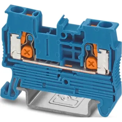 Through terminal block, push-X connection, 0.5-4.0 mm², 1 pole, 24 A, 8 kV, blue, 1343114 - 1