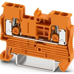 Through terminal block, push-X connection, 0.5-4.0 mm², 1 pole, 24 A, 8 kV, orange, 1741334