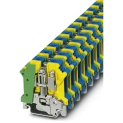 Protective conductor terminal, screw connection, 0.5-16 mm², 2 pole, 76 A, 4 kV, yellow/green/blue, 3024740