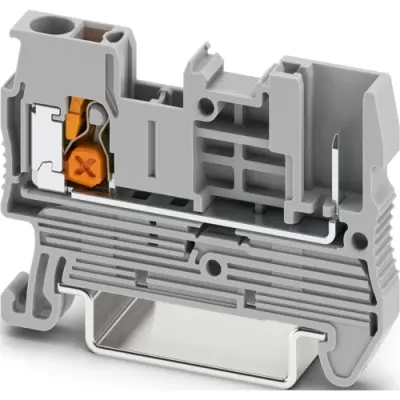 Through terminal block, push-X connection, 0.5-4.0 mm², 1 pole, 24 A, 8 kV, gray, 1544635 - 1