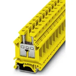 Through terminal block, screw connection, 2.5-25 mm², 2 pole, 76 A, 8 kV, yellow, 3000569