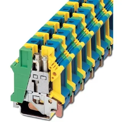 Protective conductor terminal, screw connection, 2.5-25 mm², 2 pole, 101 A, 8 kV, yellow/green/blue, 3006179 - 1