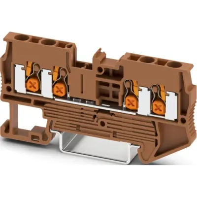 Through terminal block, push-X connection, 0.5-4.0 mm², 1 pole, 24 A, 8 kV, brown, 1741933 - 1