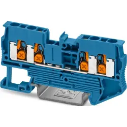 Through terminal block, push-X connection, 0.5-4.0 mm², 1 pole, 24 A, 8 kV, blue, 1343130