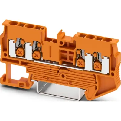 Through terminal block, push-X connection, 0.5-4.0 mm², 1 pole, 24 A, 8 kV, orange, 1741338 - 1