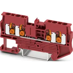 Through terminal block, push-X connection, 0.5-4.0 mm², 1 pole, 24 A, 8 kV, red, 1741935