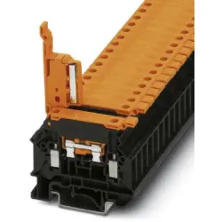 Lever disconnect terminal, screw connection, 0.5-6.0 mm², 2 pole, 16 A, 6 kV, black/orange, 3000564