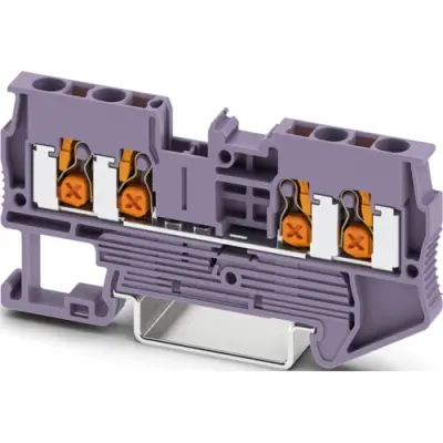 Through terminal block, push-X connection, 0.5-4.0 mm², 1 pole, 24 A, 8 kV, purple, 1741936 - 1