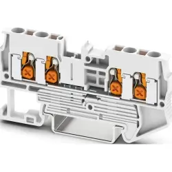 Through terminal block, push-X connection, 0.5-4.0 mm², 1 pole, 24 A, 8 kV, white, 1741938