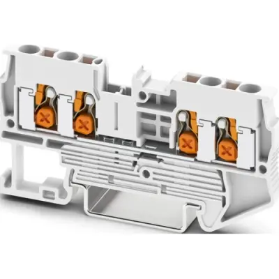 Through terminal block, push-X connection, 0.5-4.0 mm², 1 pole, 24 A, 8 kV, white, 1741938 - 1