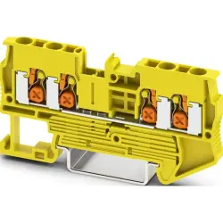 Through terminal block, push-X connection, 0.5-4.0 mm², 1 pole, 24 A, 8 kV, yellow, 1741932