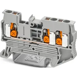 Through terminal block, push-X connection, 0.5-4.0 mm², 1 pole, 24 A, 8 kV, gray, 1343117