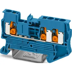 Through terminal block, push-X connection, 0.5-4.0 mm², 1 pole, 24 A, 8 kV, blue, 1343121