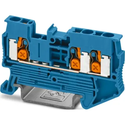 Through terminal block, push-X connection, 0.5-4.0 mm², 1 pole, 24 A, 8 kV, blue, 1343121 - 1